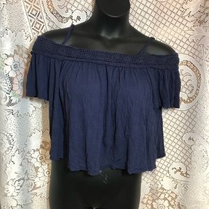 Juniors blue crop tee